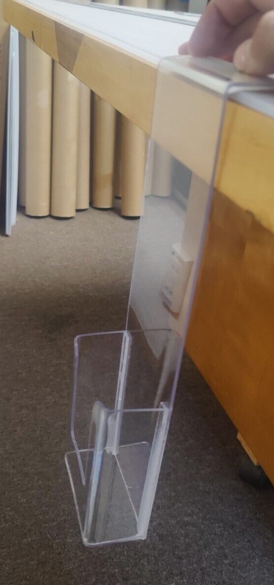 6x VITAL-RADIANCE-FRED MEYERS  (3-1/4*1-3/8) Acrylic Brochure Holder W/ Adhesive