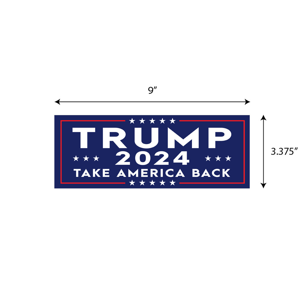 TRUMP TAKE AMERICA BACK 2024 MAGA Bumper Sticker Decal Graphic Election BS0489