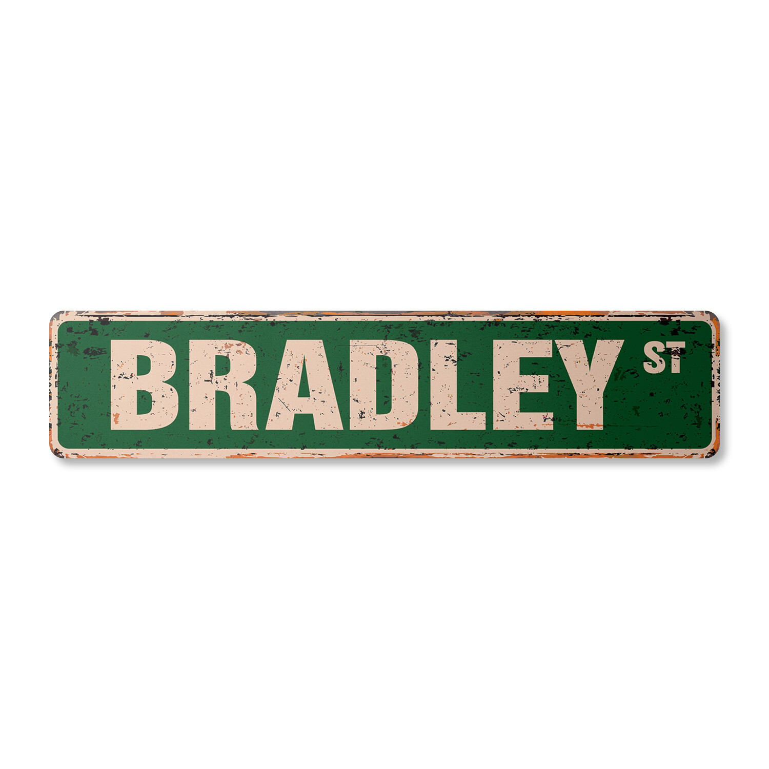 BRADLEY Vintage Street Sign Childrens Name Room Metal Sign