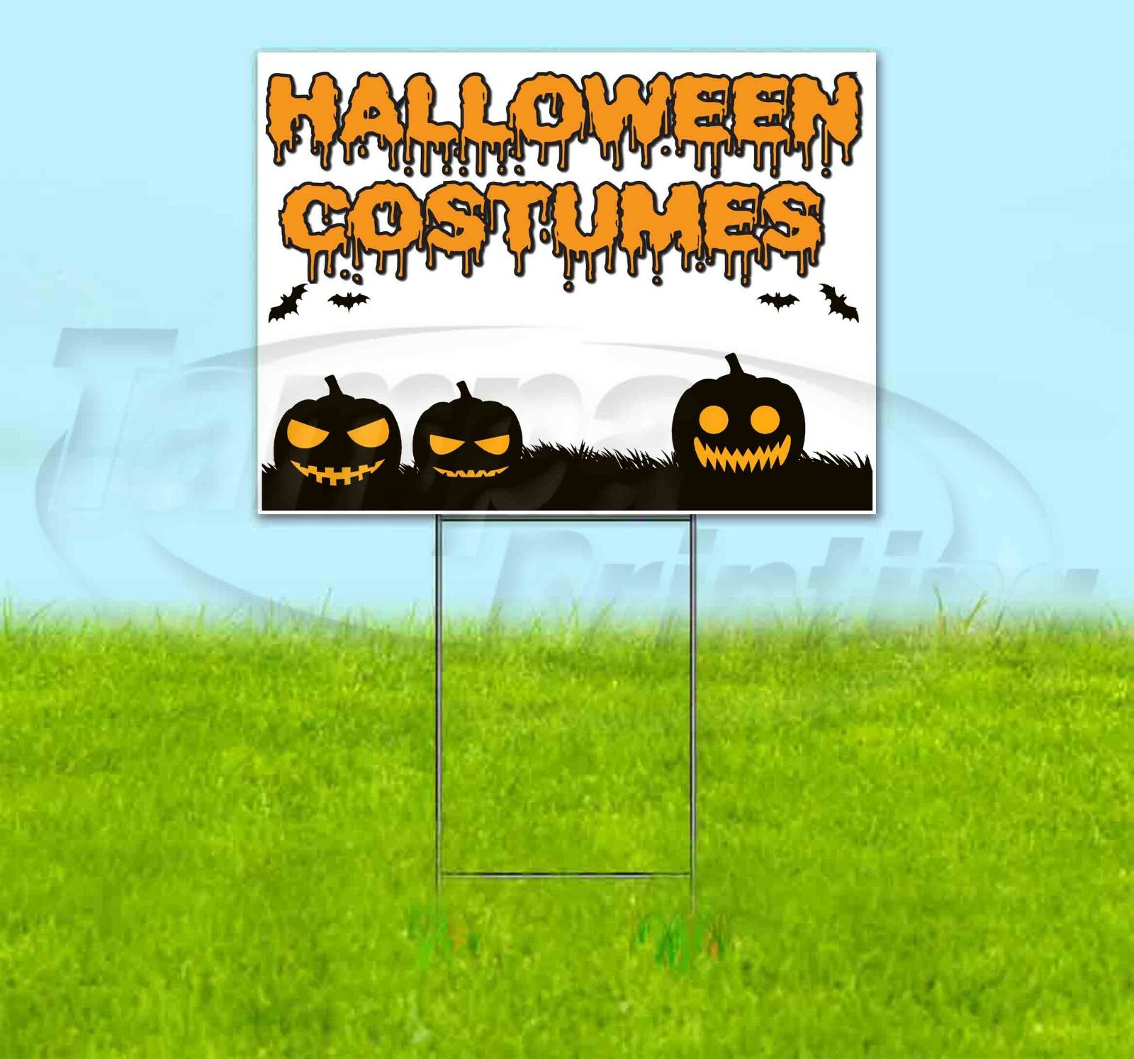 HALLOWEEN COSTUMES 18×24 Yard Sign Corrugated Plastic Bandit Lawn Business USA