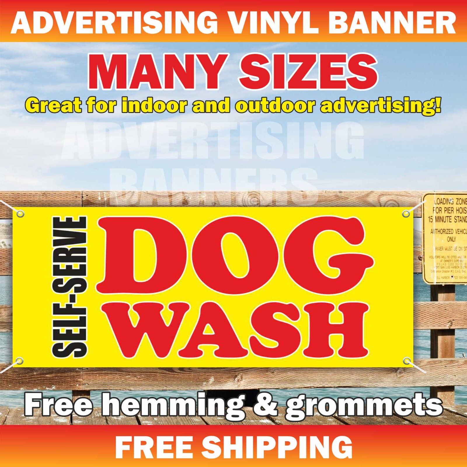 DOG WASH SELF SERVE advertising Banner Vinyl Mesh Sign Dog Cat Spa Pet Grooming