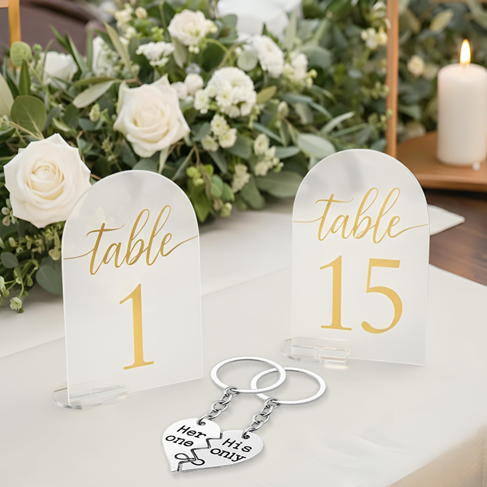 Acrylic Sign Gold Printed Table Numbers, Wedding Table Number for Wedding Rec…