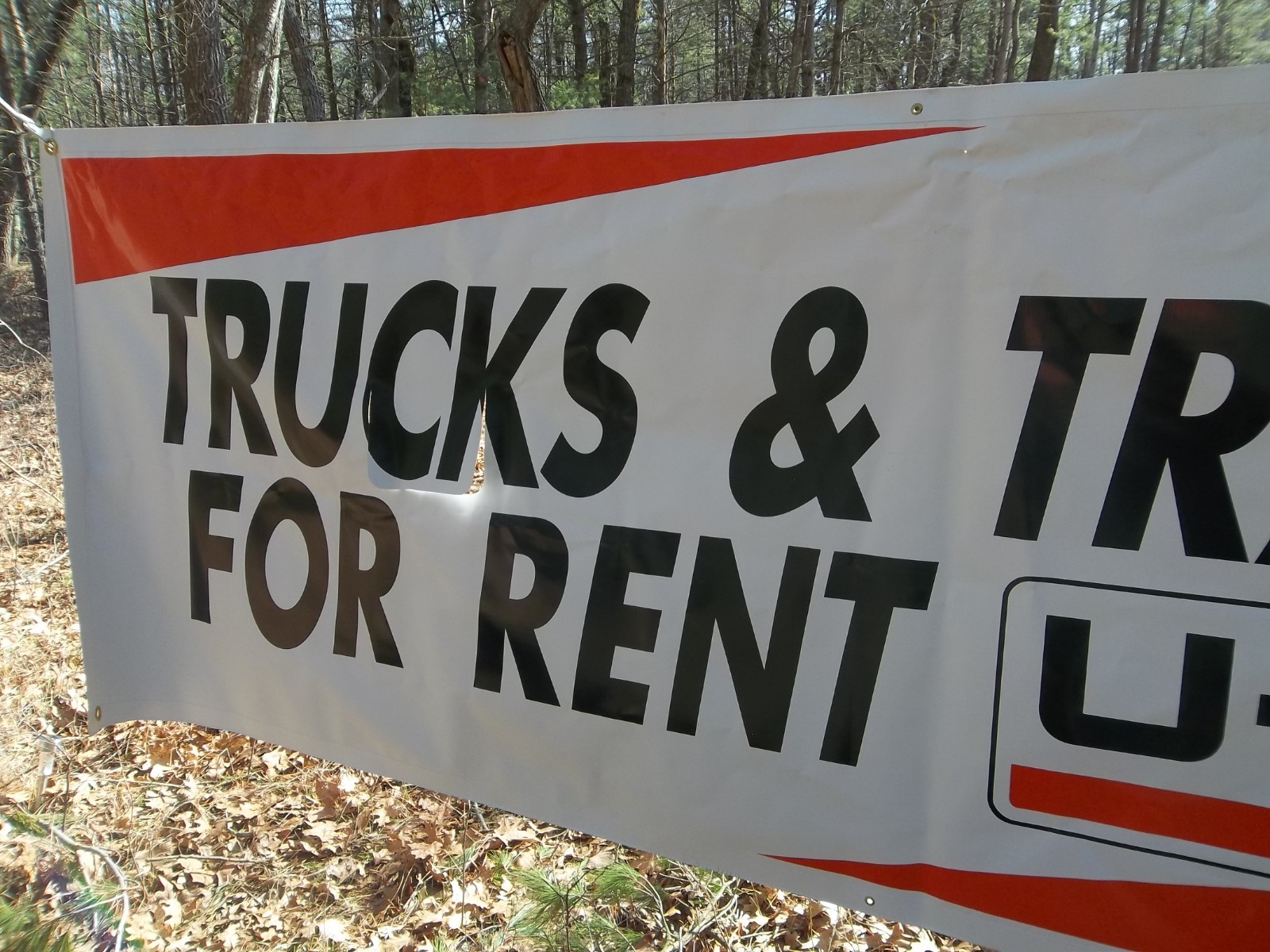 Vtg UHAUL Truck Trailer 10 Ft Large Heavy Duty Double Sided Vinyl Banner Sign