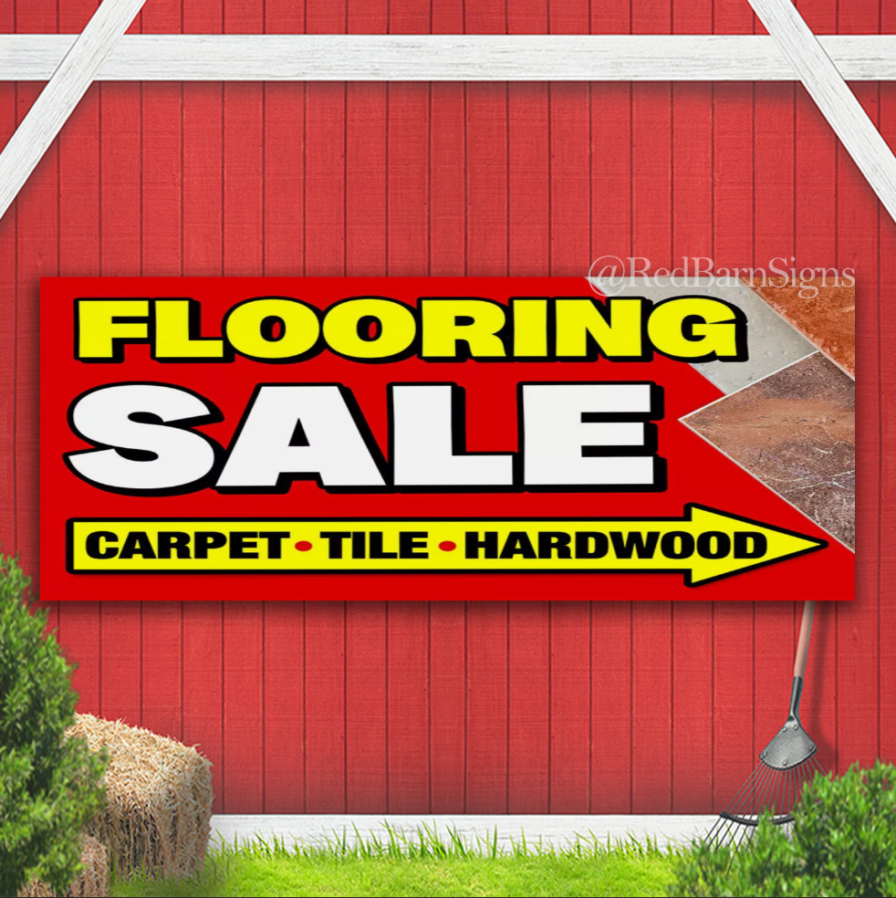 Flooring Sale – Carpet Tile Hardwood One-Sided Banner Sign with Grommets