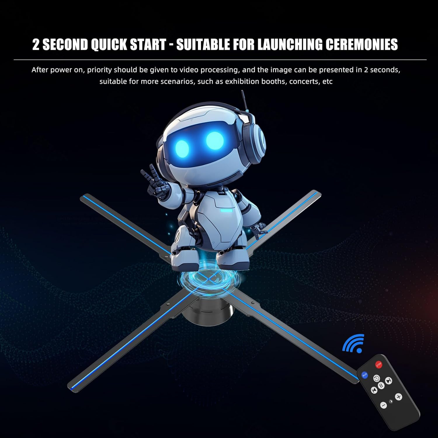 3D Fan,18.1 Inch 2000*1444PX Resolution Fan Projector Advertising Display for