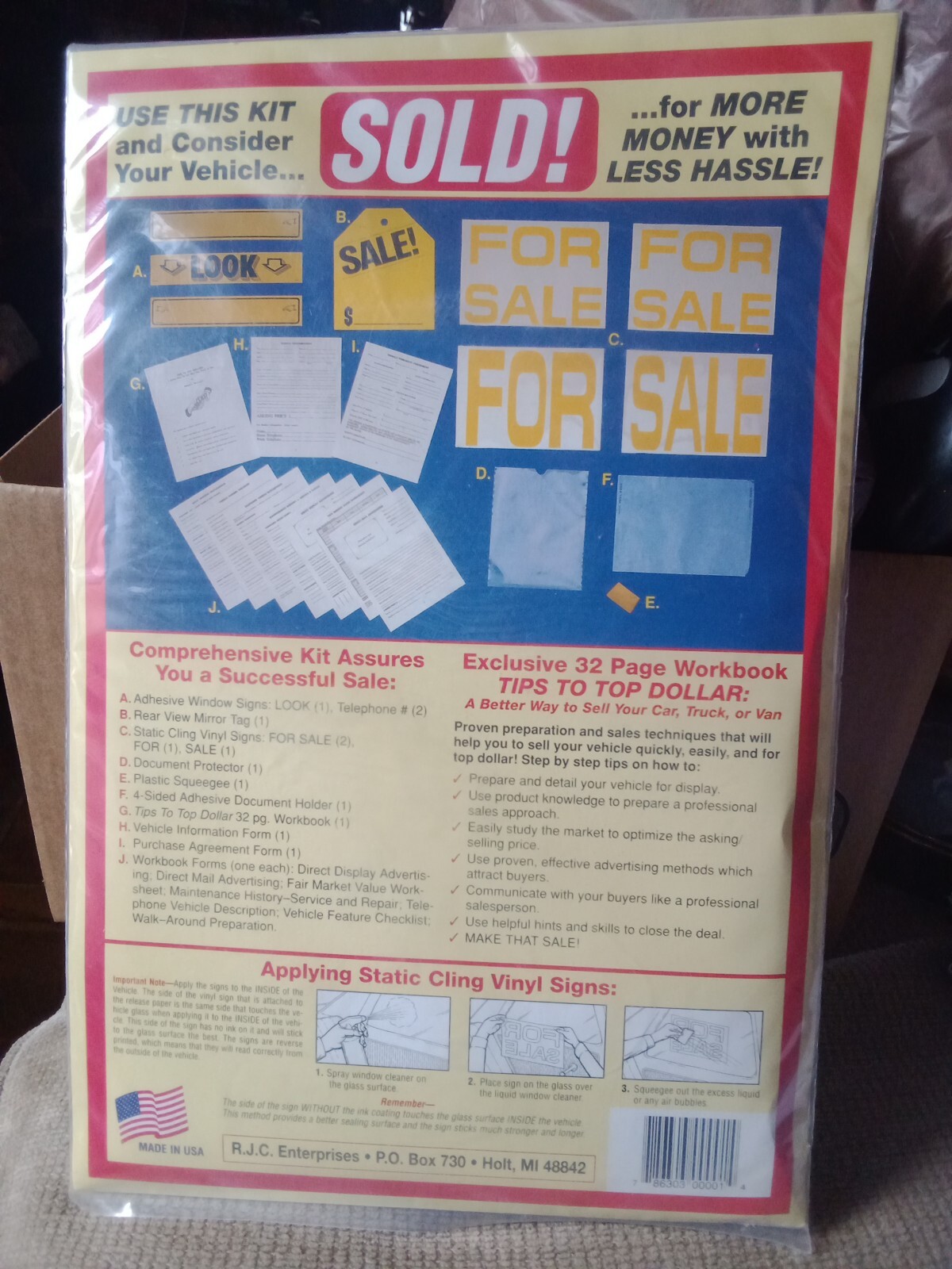 Sticker kit Sell Your Own Vehicle Kit for Car Truck Campers Boat Motorcycle