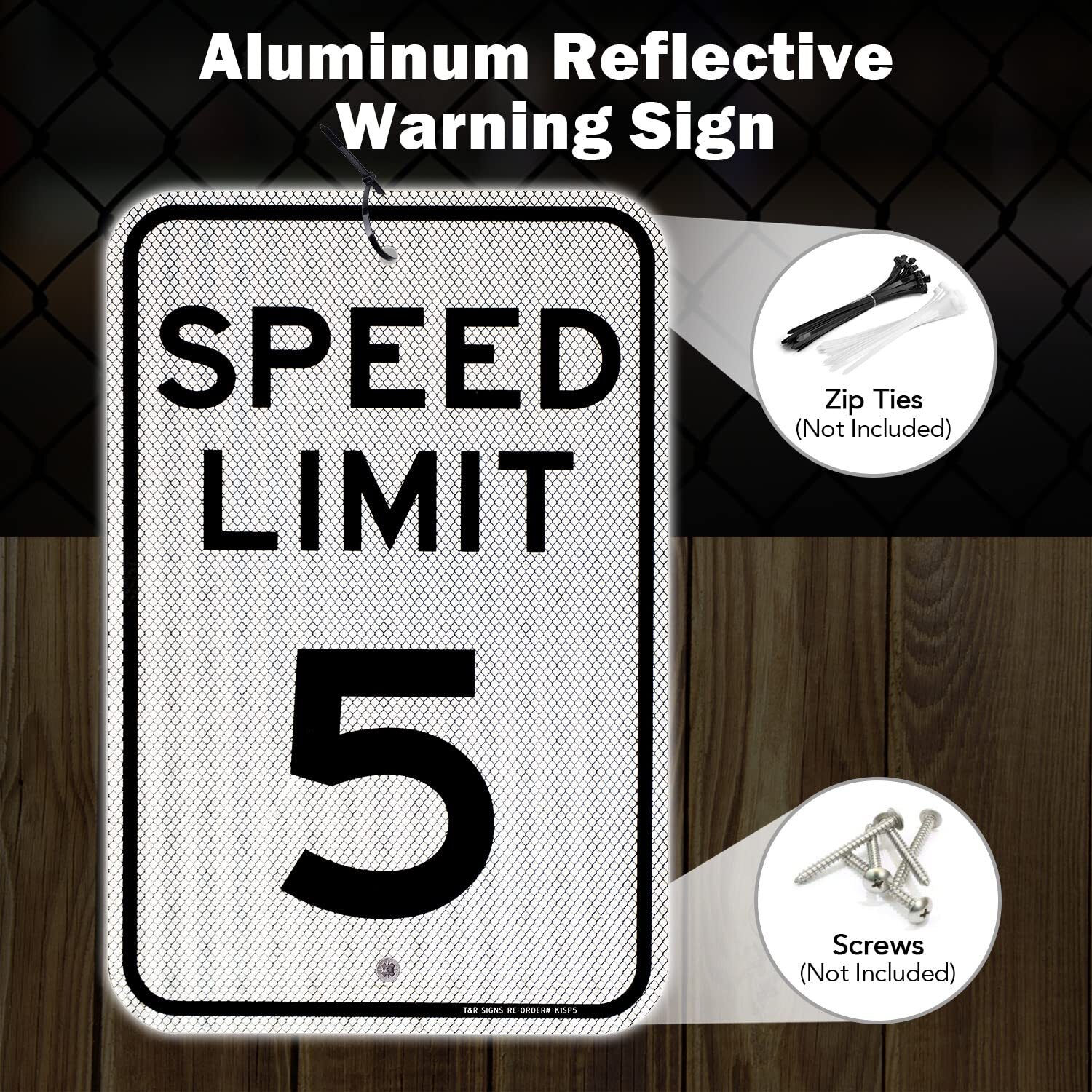 2 Pack Speed Limit 5 MPH Sign, Slow Down Sign,Traffic Sign, 18″ x 12″ Engineer