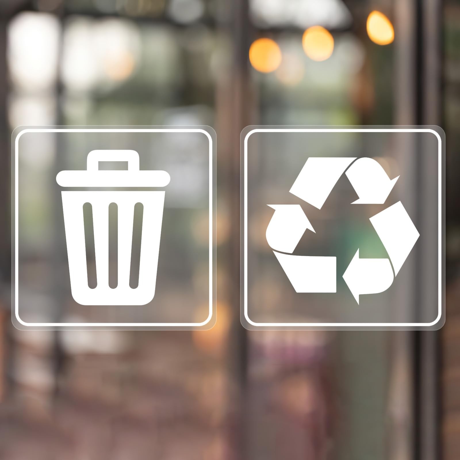 12 Pack Clear Trash and Recycle Stickers,Waterproof Recycling Stickers for Tr…
