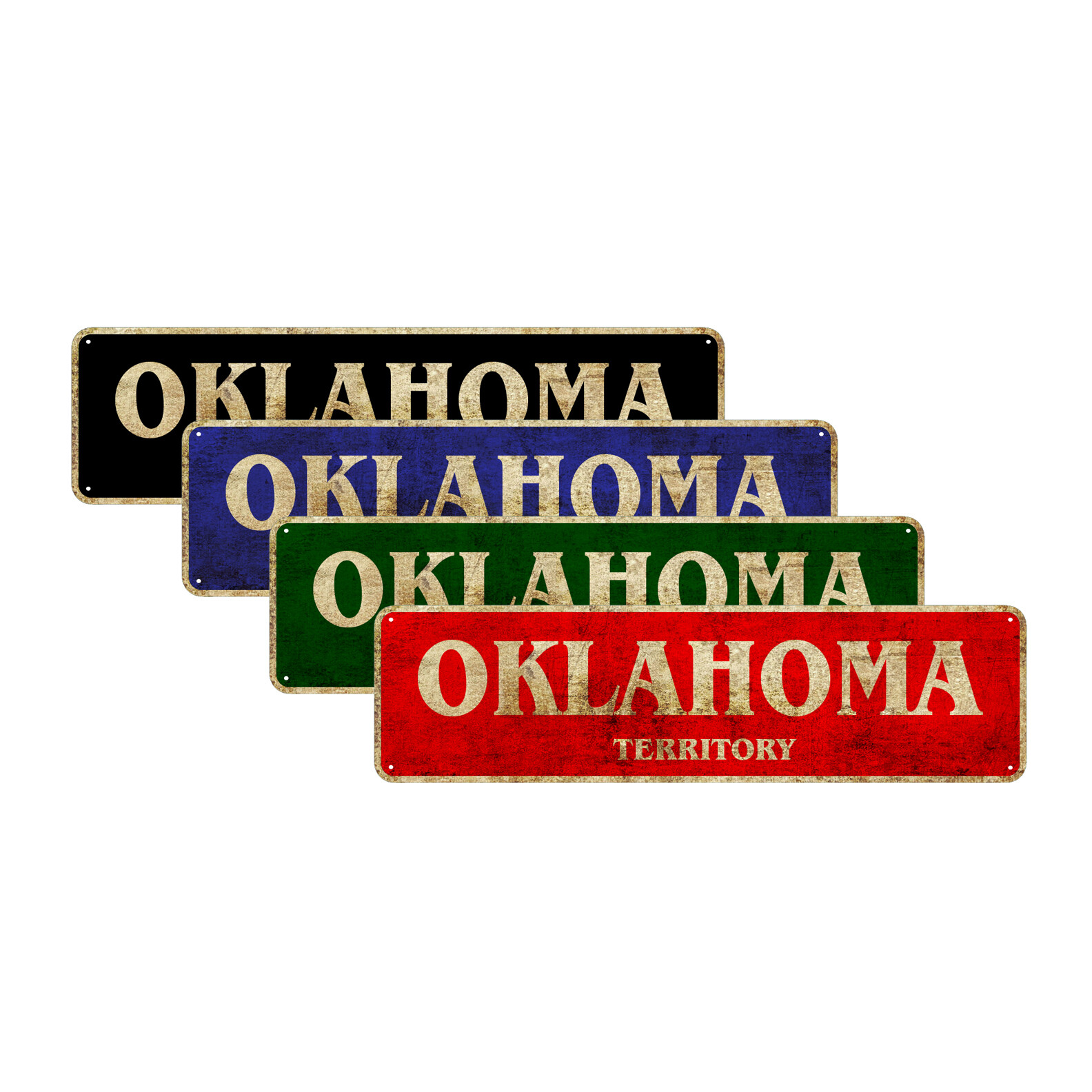 Oklahoma Territory Vintage Sign| Pub Bar Garage Décor US State Aluminum Tin Sign