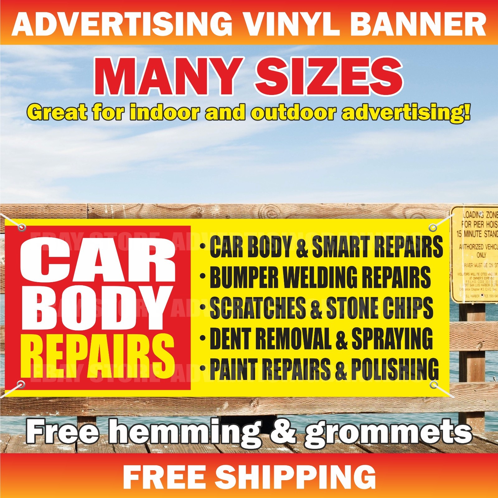 CAR BODY REPAIRS Advertising Banner Vinyl Sign SERVICE Auto Garage SMART REPAIRS
