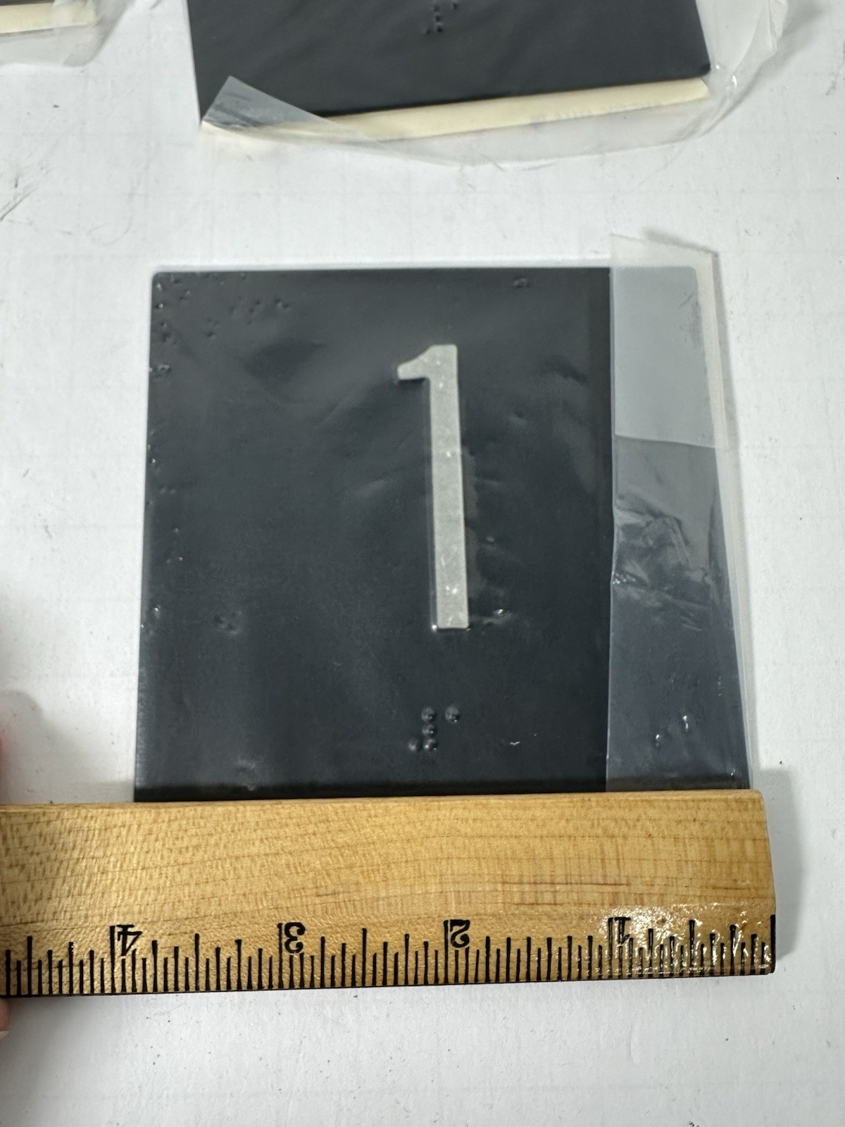 1st Floor Elevator Jamb Plate Sign with Braille and Raised Number NIP