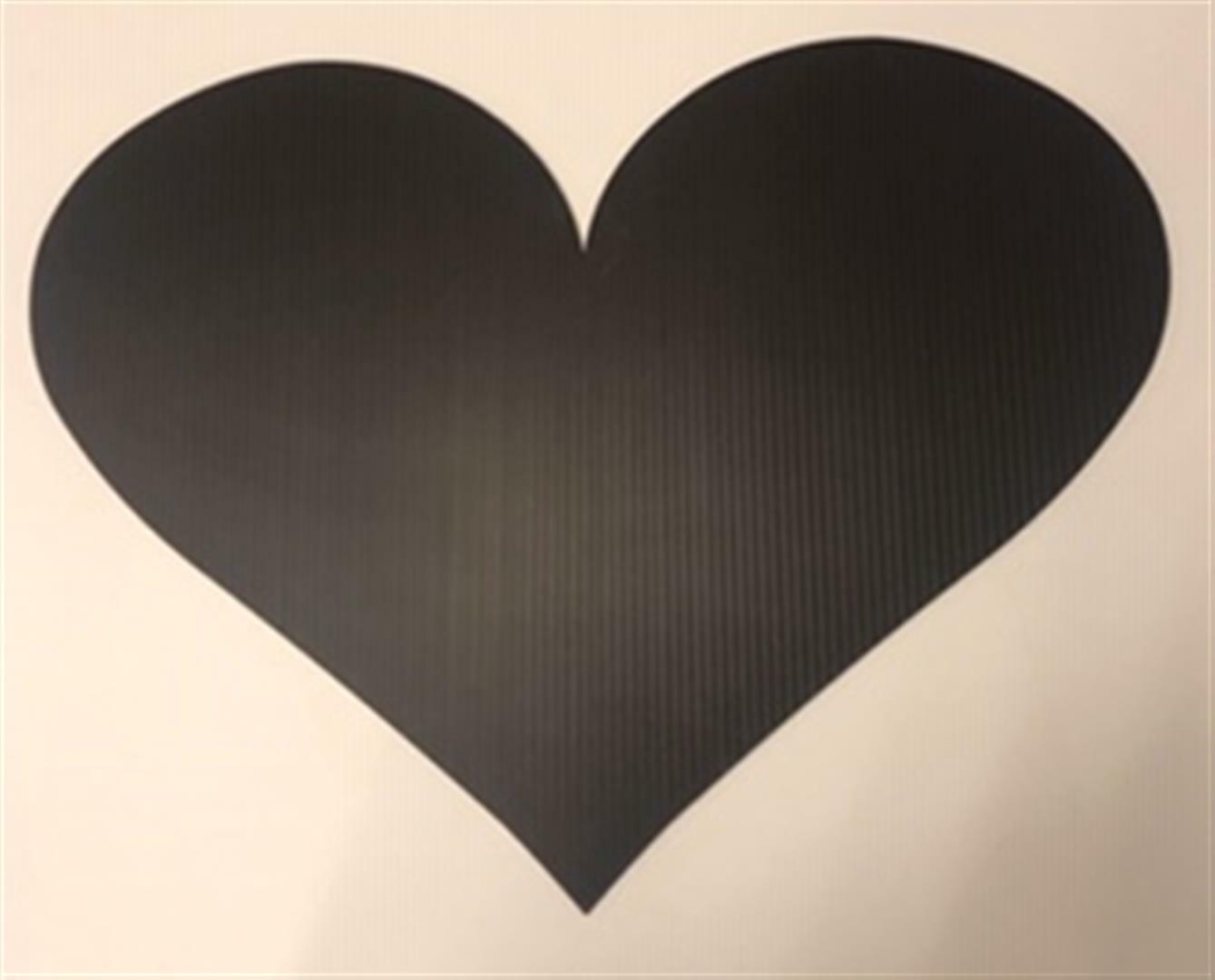 (10-Pack) Black Heart-Shaped Cut Corrugated Plastic – 17.5″ x 23.875″