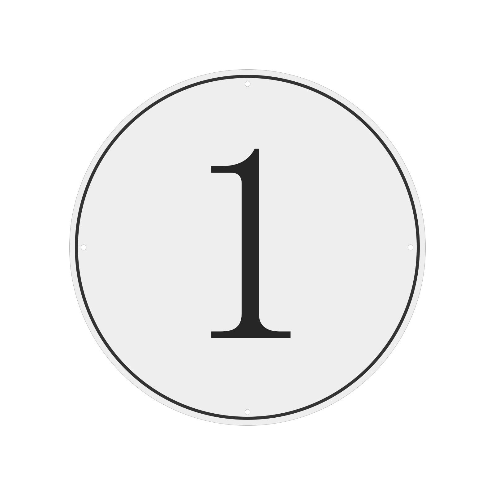 Large Metal Number Sign, 12″ Diameter Aluminum Number 1 Sign Plate Area Marke…