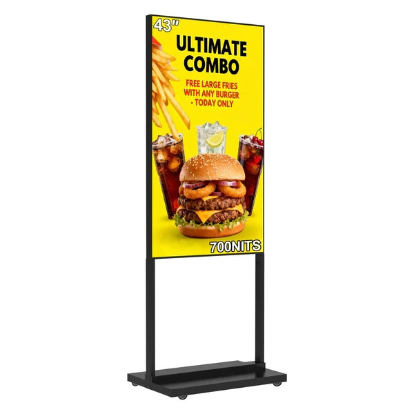 32″ 2K Ultra HD Digital Signage 700nits Floor Standing Commercial Screen