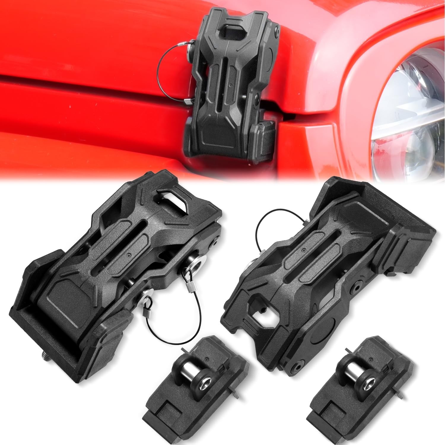Wrangler Factory Locking Hood Latches with Keys Compatible with Wrangler JL …