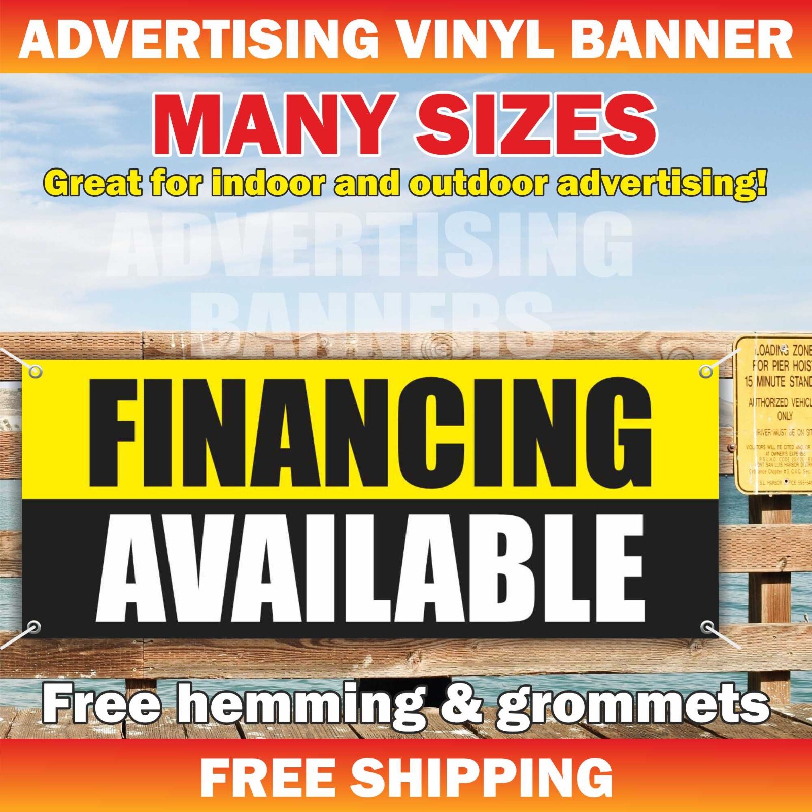 FINANCING AVAILABLE Advertising Banner Vinyl Mesh Sign Credit cash receipt