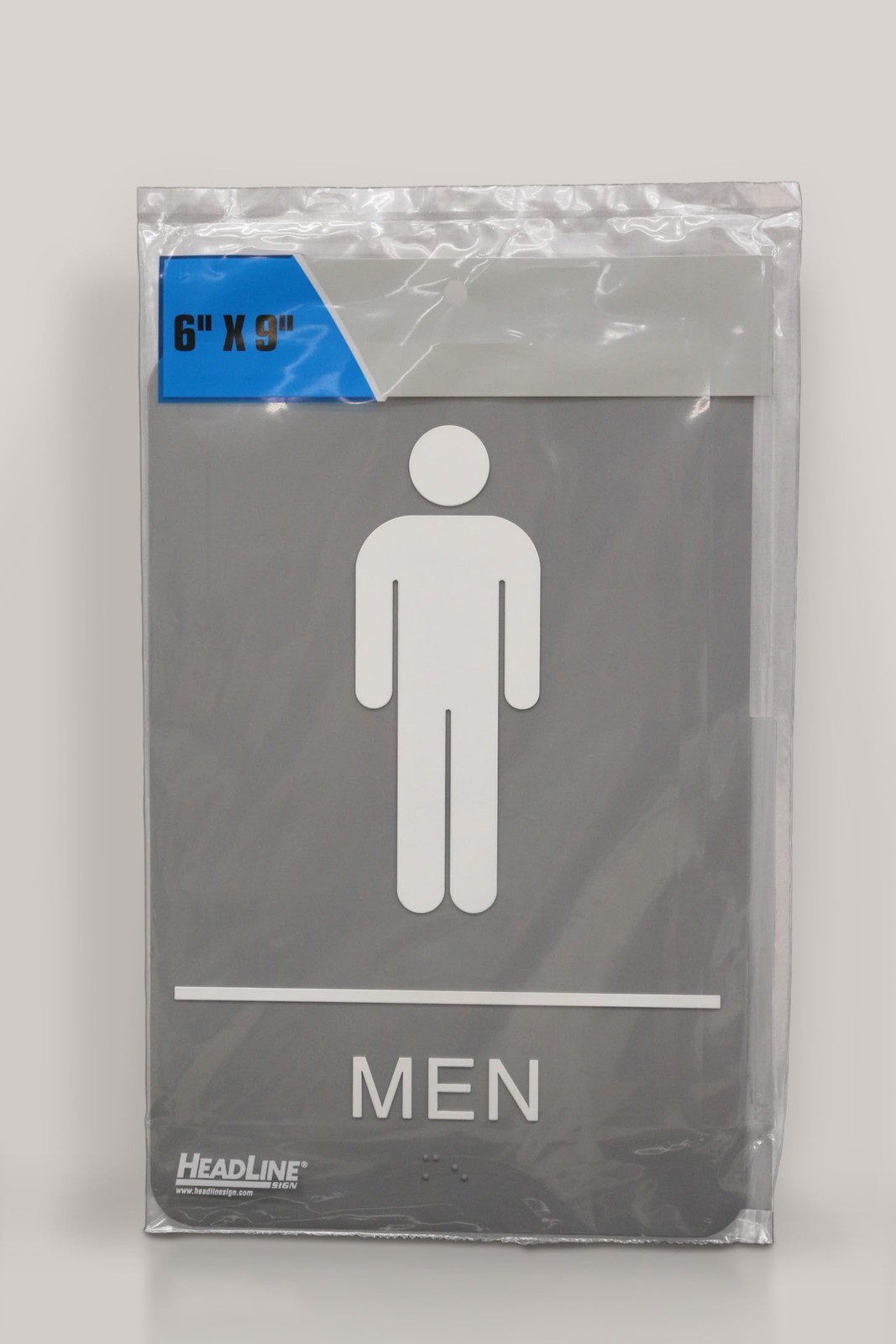 Headline Sign 5216 Men’s Restroom ADA Sign 6″ x 9″ Gray/White