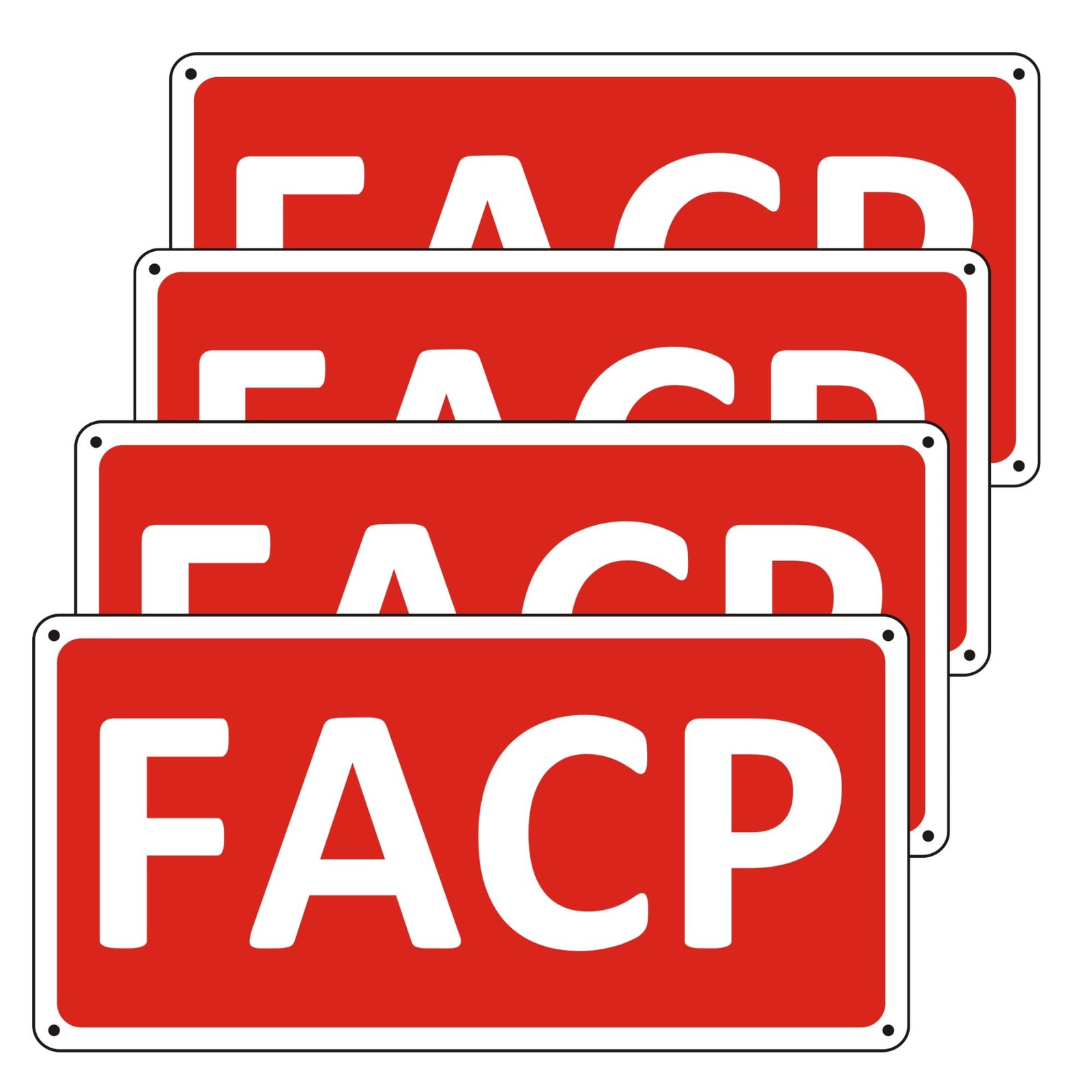 4 Pack FACP Signs Fire Alarm Control Panel Metal 12×6 Inch Reflective