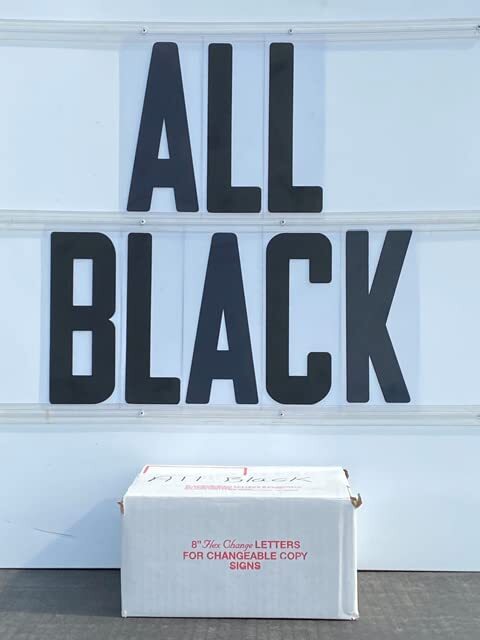 Changeable Outdoor Sign Flexible Letters – Condensed Style – 8″ on 8-7/8″ Black