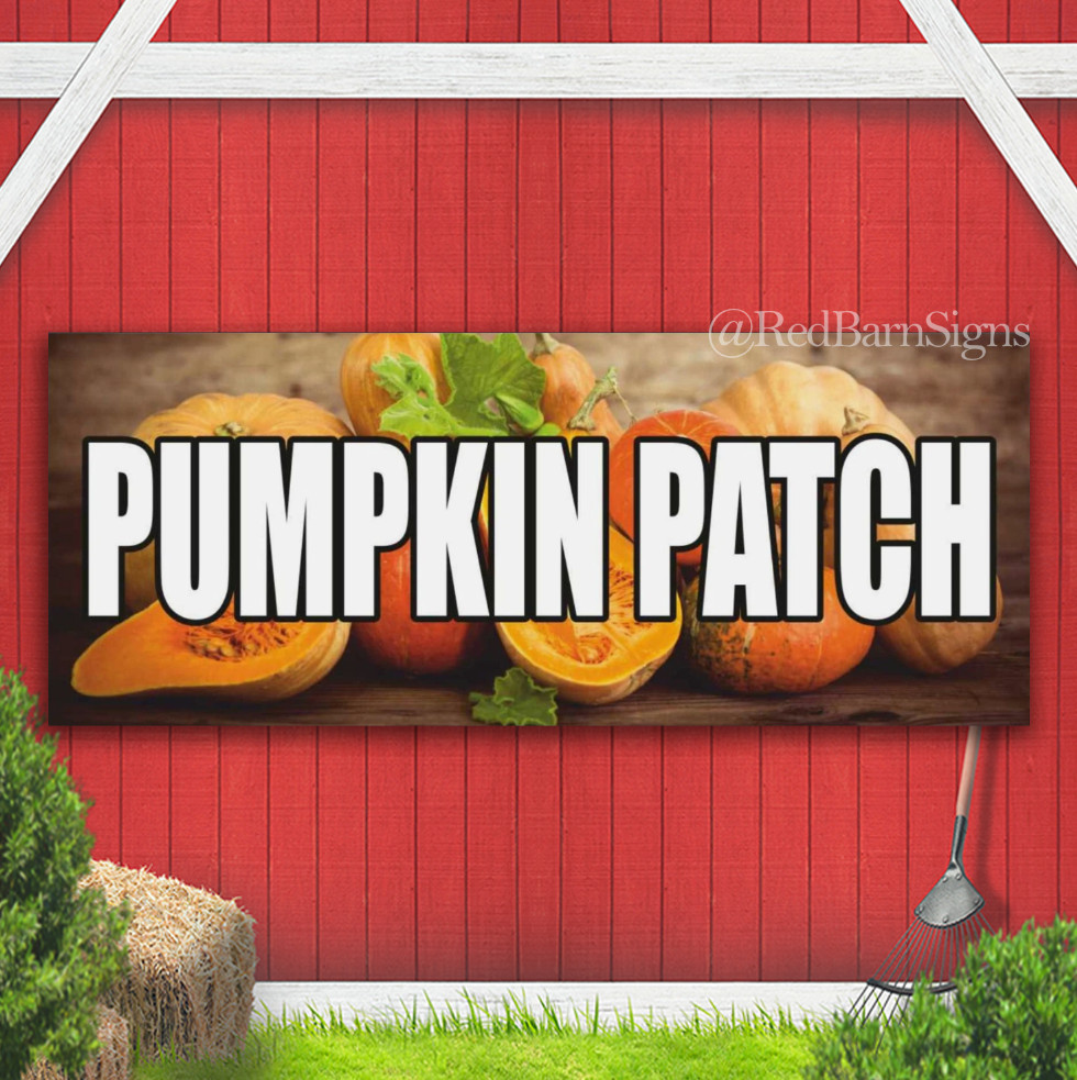PUMPKIN PATCH Halloween Holiday Decor Indoor Outdoor Banner Sign with grommets