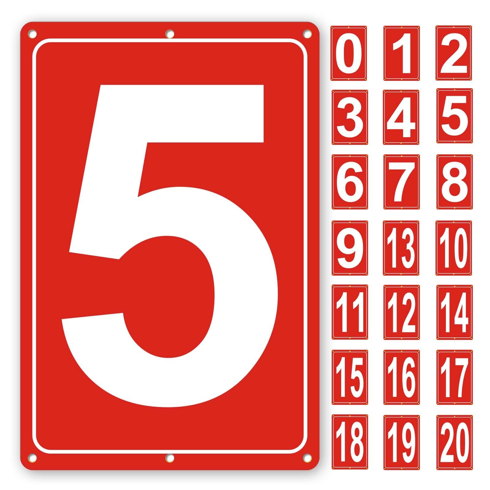 Numbered Sign 5 Aluminum Tennis Court Signage 12×8 Inch Parking Lot Metal
