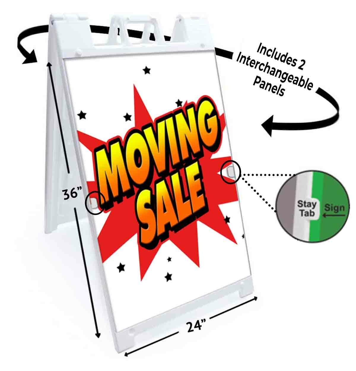 MOVING SALE Signicade 24×36 Aframe Sidewalk Sign Banner Decal DISCOUNT CLEARANCE