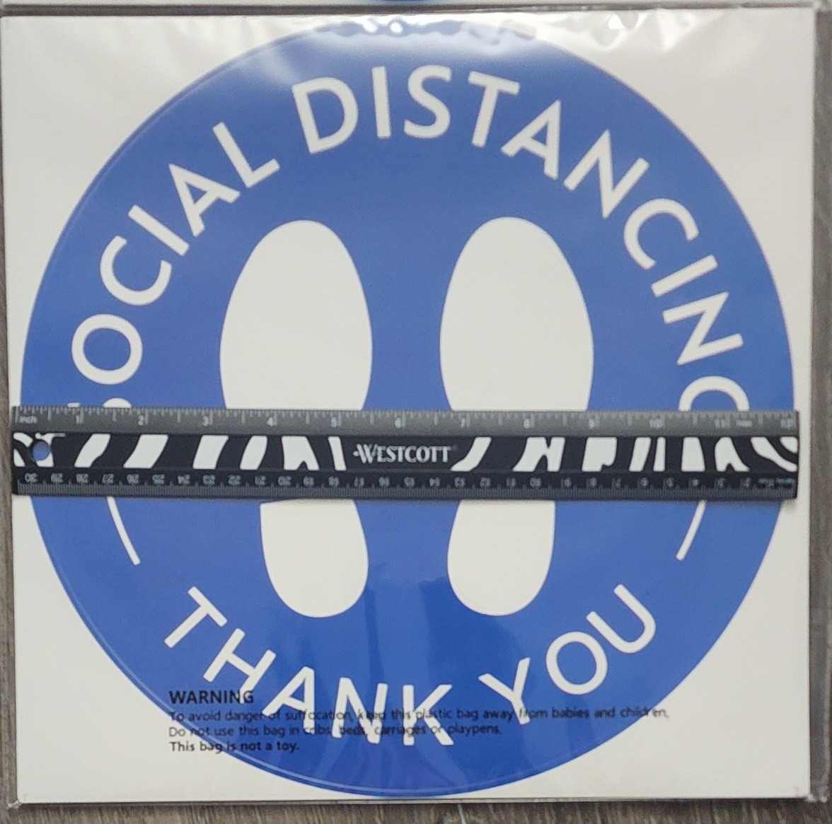 Social Distancing Floor Sign Decals – 52 Count – Round 12″ Diameter