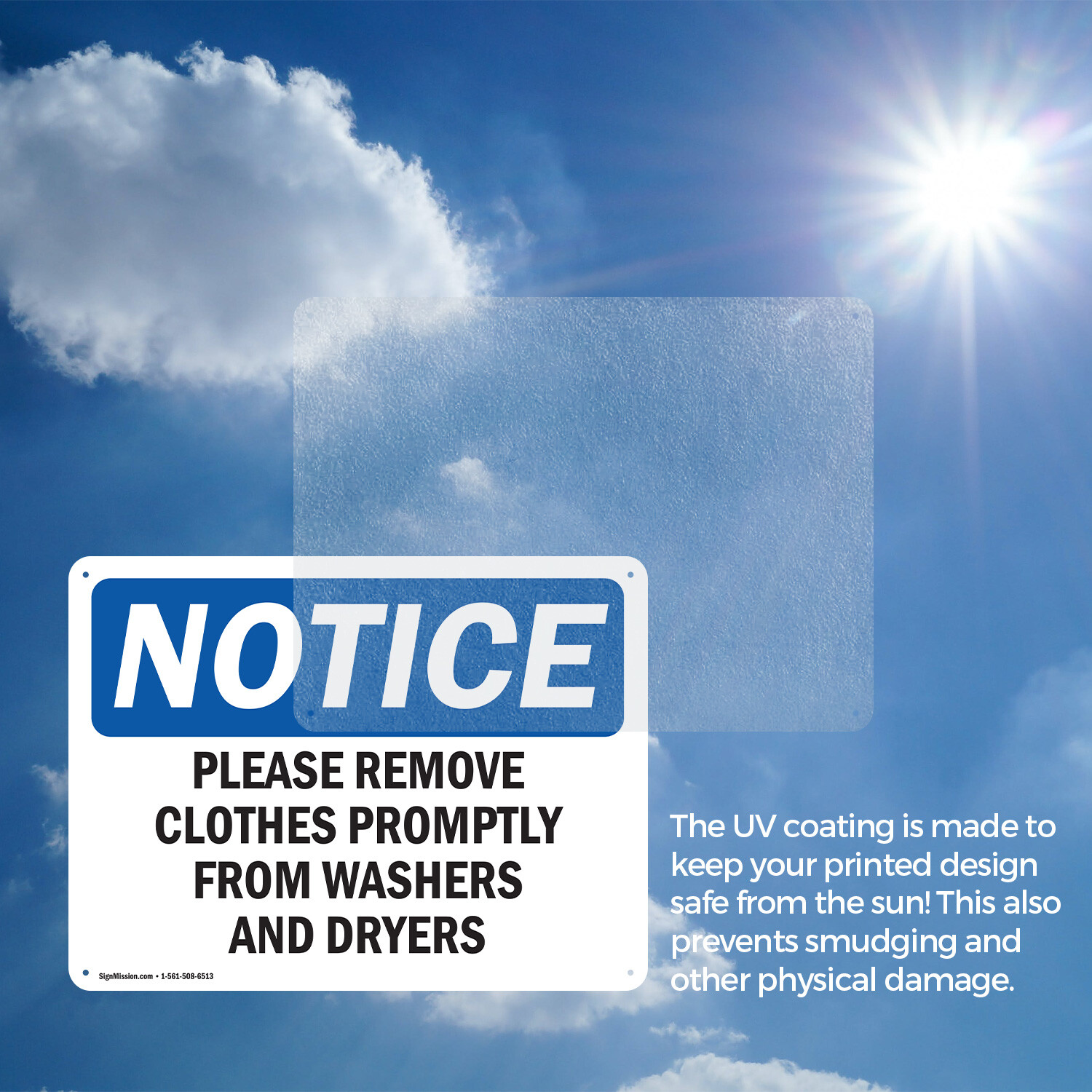 (2 Pack) Please Remove Clothes Promptly From Washers OSHA Notice Sign Decal