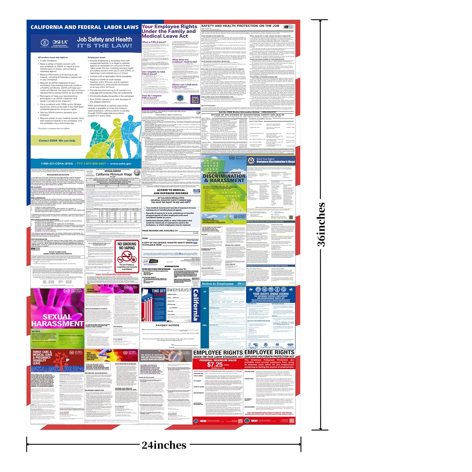 2026 California State and Federal Labor Laws Poster – English Version – OSHA …