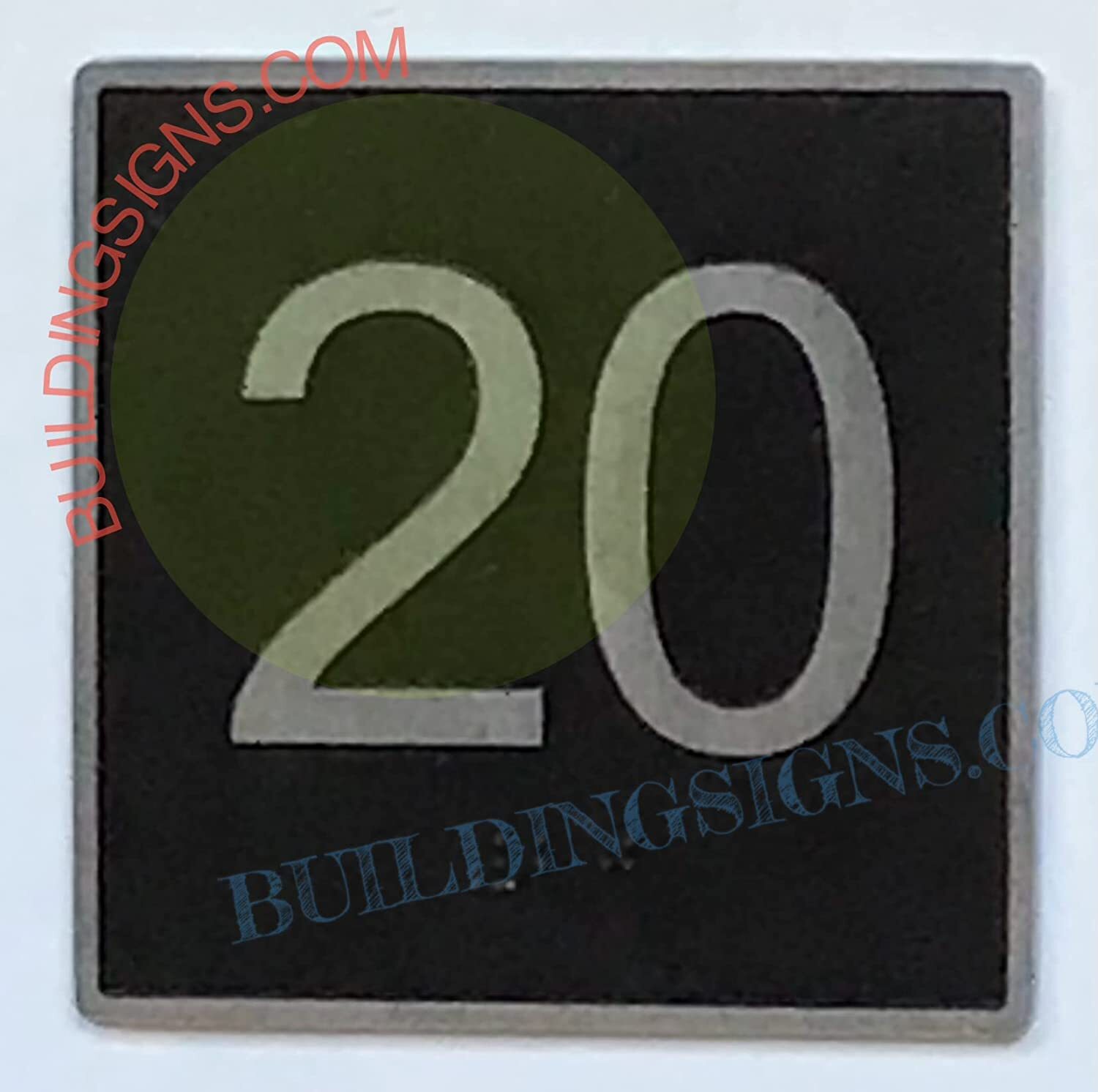 ELEVATOR FLOOR NUMBER 20 SIGN- ELEVATOR JAMB PLATE FLOOR 20 SIGN-REF24-1027