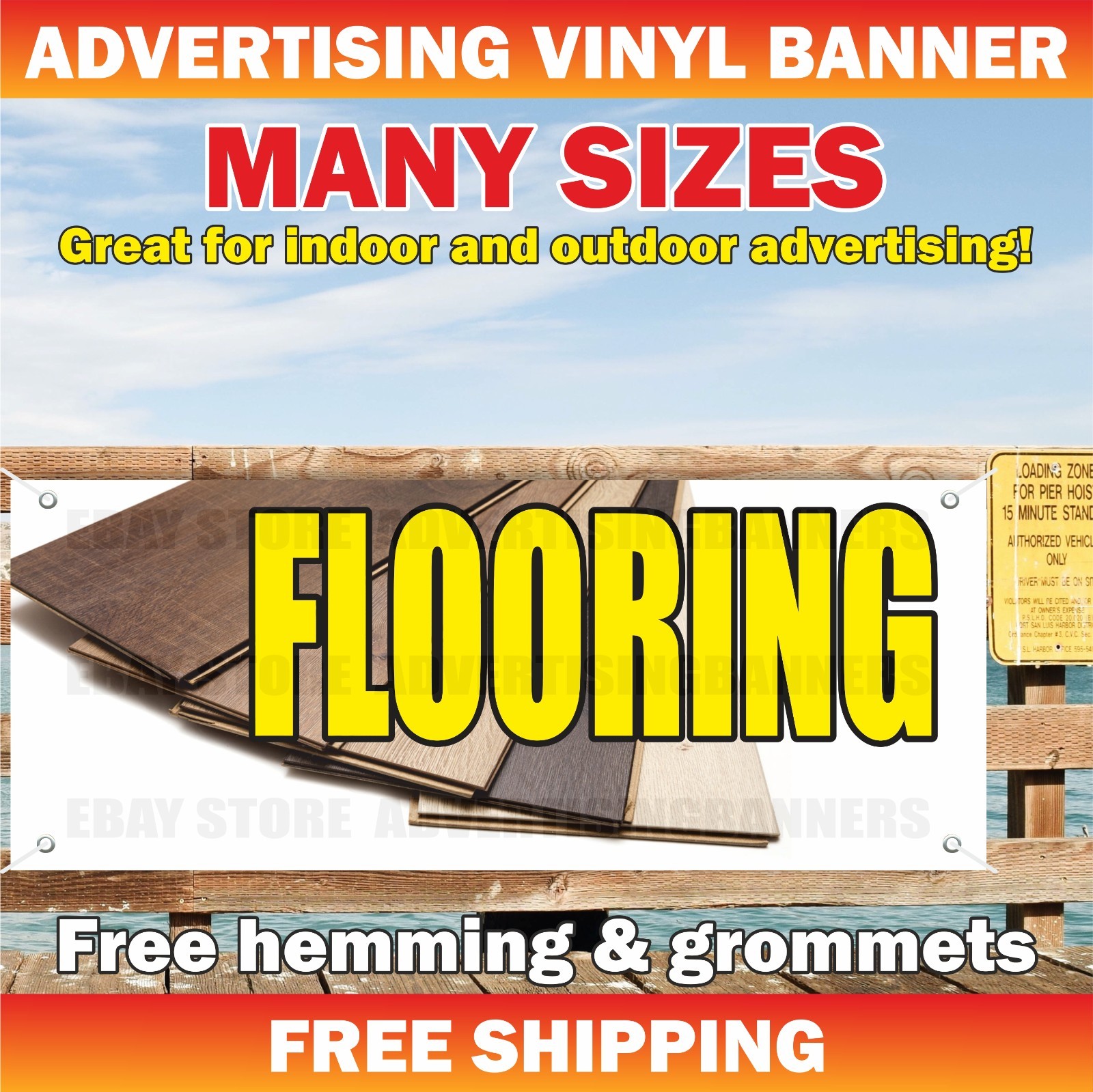 FLOORING SALE Advertising Banner Vinyl Mesh Sign Carpet Tile Shop Store