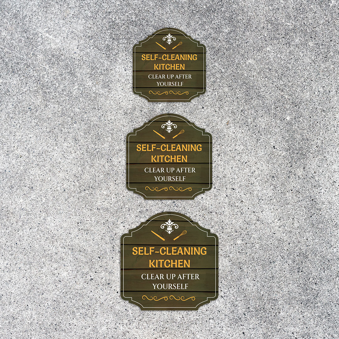 Heritage Plus Self-Cleaning Kitchen Clear Up After Yourself Wall or Door Sign