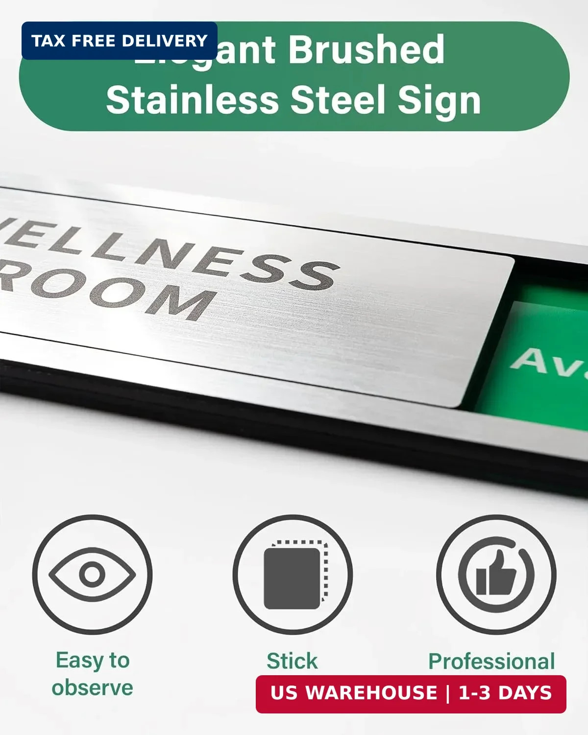 Office Door Signs Do Not Disturb, In Use/Available Slider Sign for Home Office W