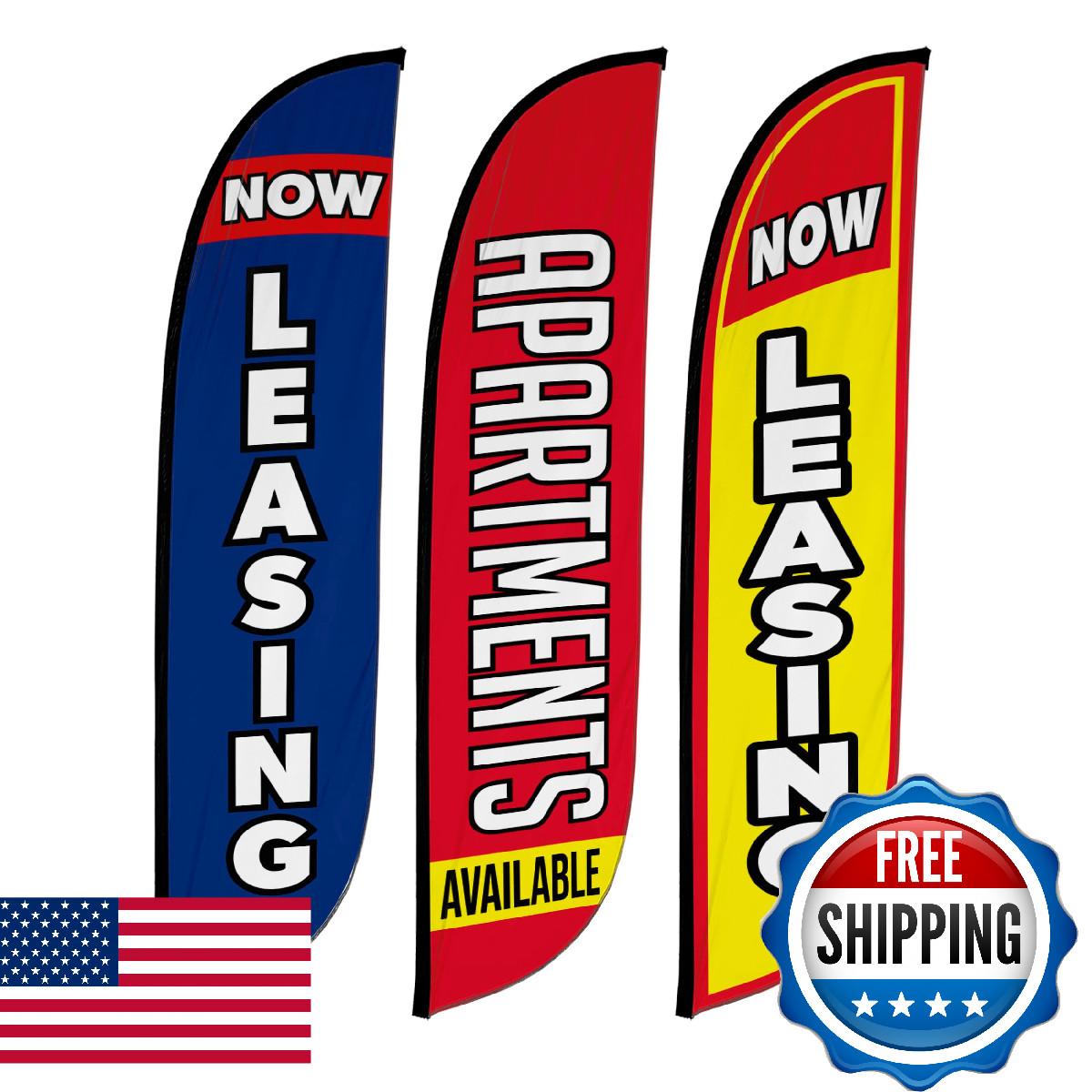 Lookourway Real Estate Feather Flag – 12 Feet Tall Advertising Flag