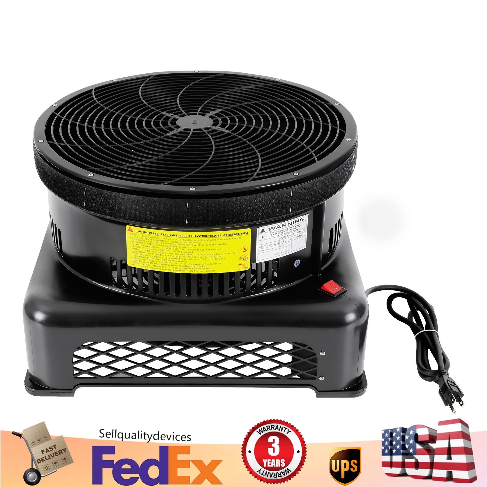 550W Air Blower Fan For Inflatable Wind Dancer Dancing Tube Man Puppet Fly Guy