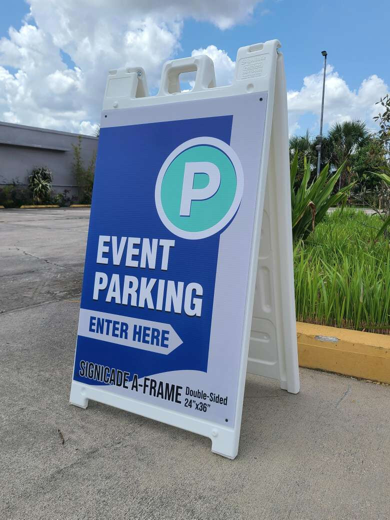 Signicde A-Frame Sidewalk Sign & 2 Plastic Sign Panels 24”x36” Custom Printed