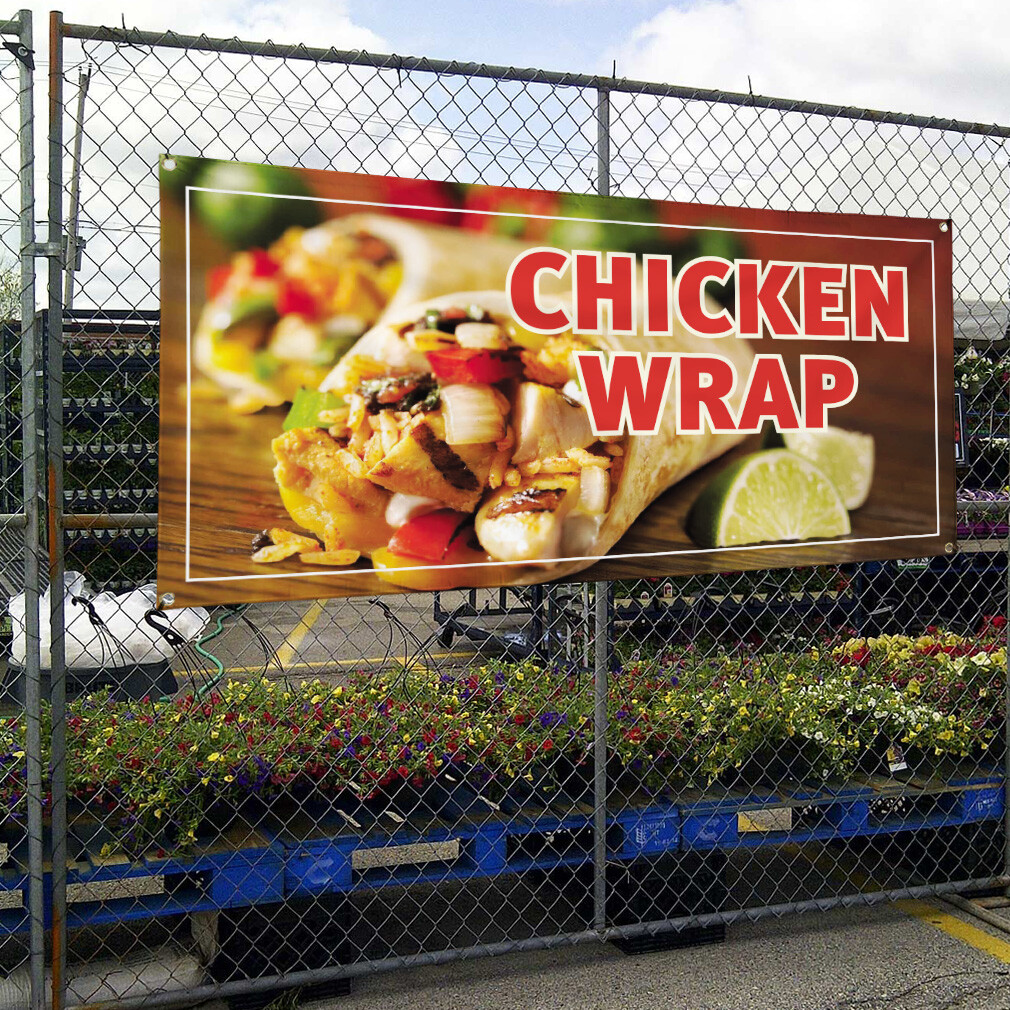 Vinyl Banner Multiple Sizes Chicken Wrap Outdoor Advertising Printing A Outdoor