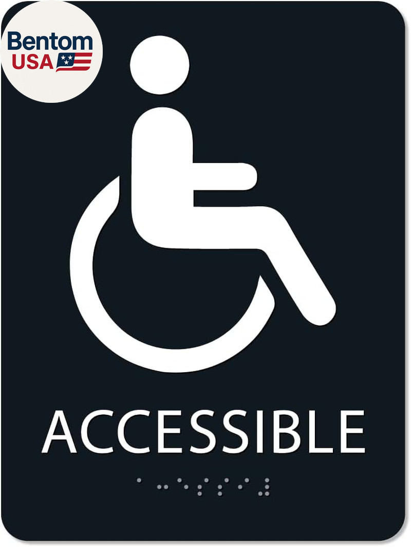 ADA SIGNS Handicap Accessible Exit Entrance Sign 8X6 Inch ADA Compliant Braille