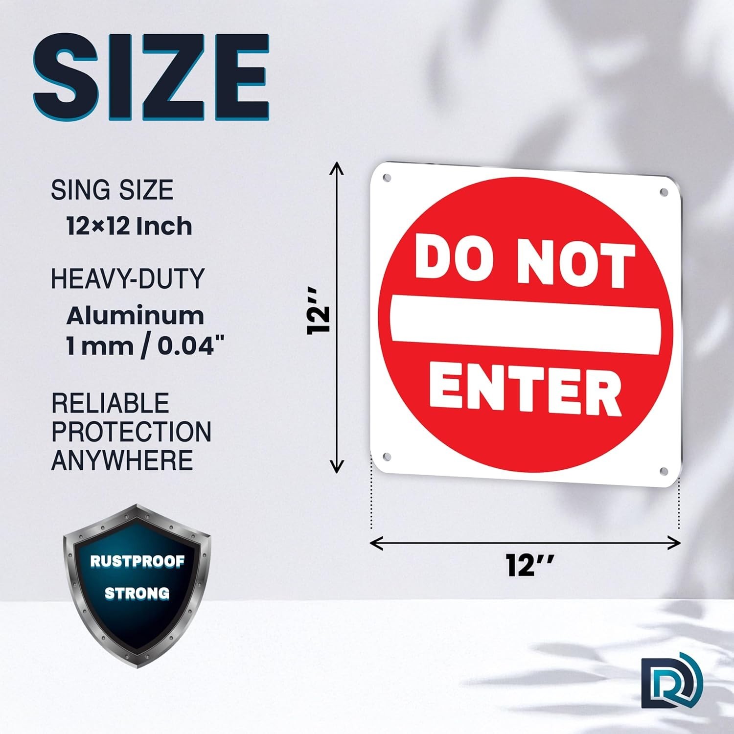 Do Not Enter Sign 12×12 Inch, Reflective Aluminum No Entry Sign Outdoor, UV P…