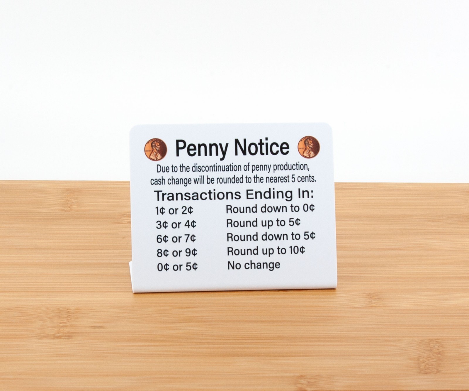 3 Pack Cash Rounding Notice Signs – Penny Rounding Policy to Nearest 5¢