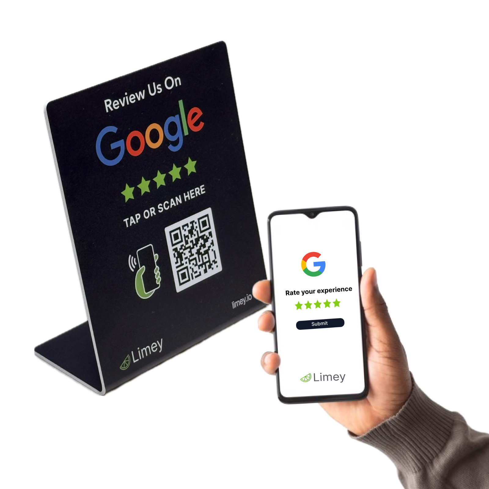 Wholesale 50x NFC Google Review Stands | Tap & Scan Table Displays