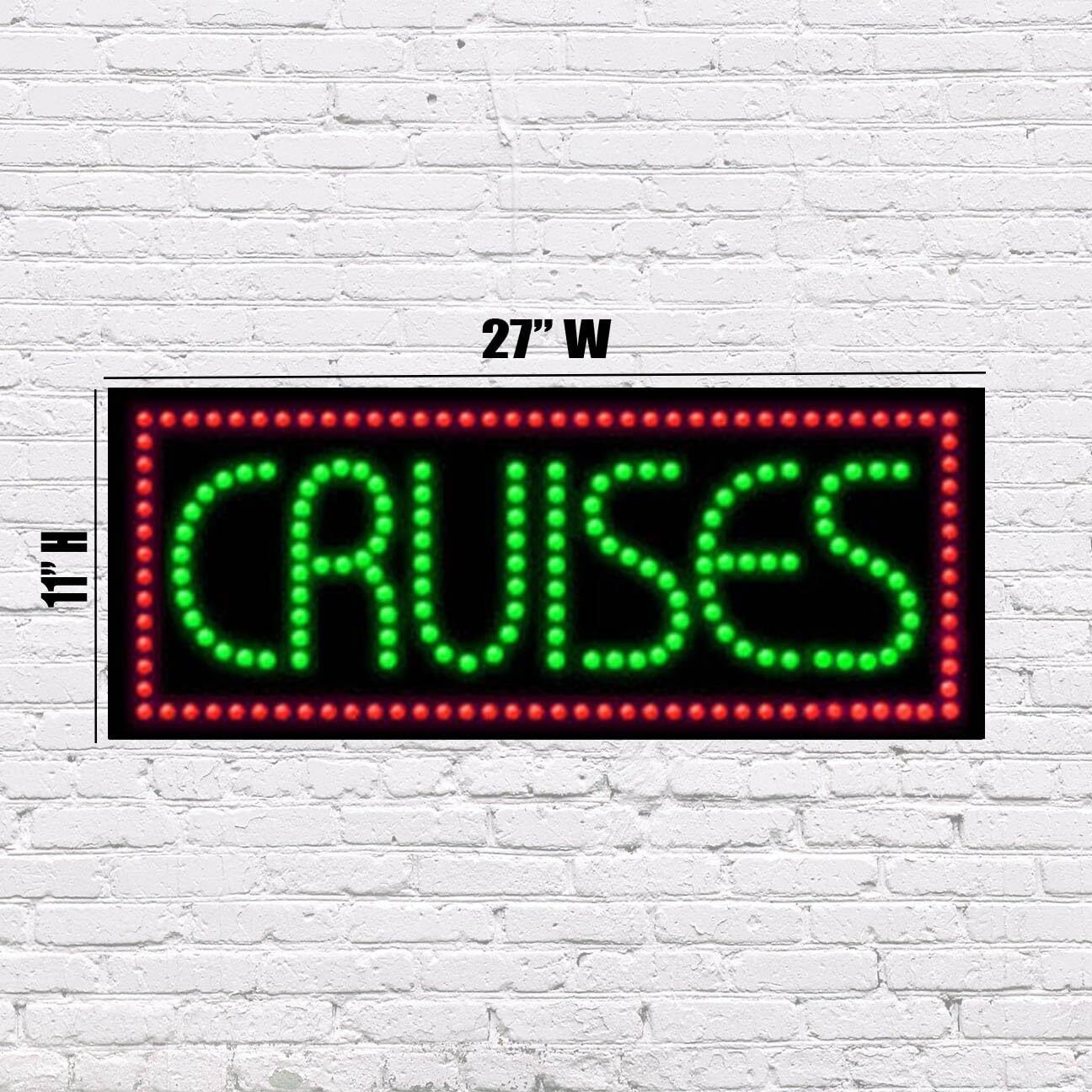 LED Cruises Sign | Light Up Sign | 11″H x 27″W x 2″D
