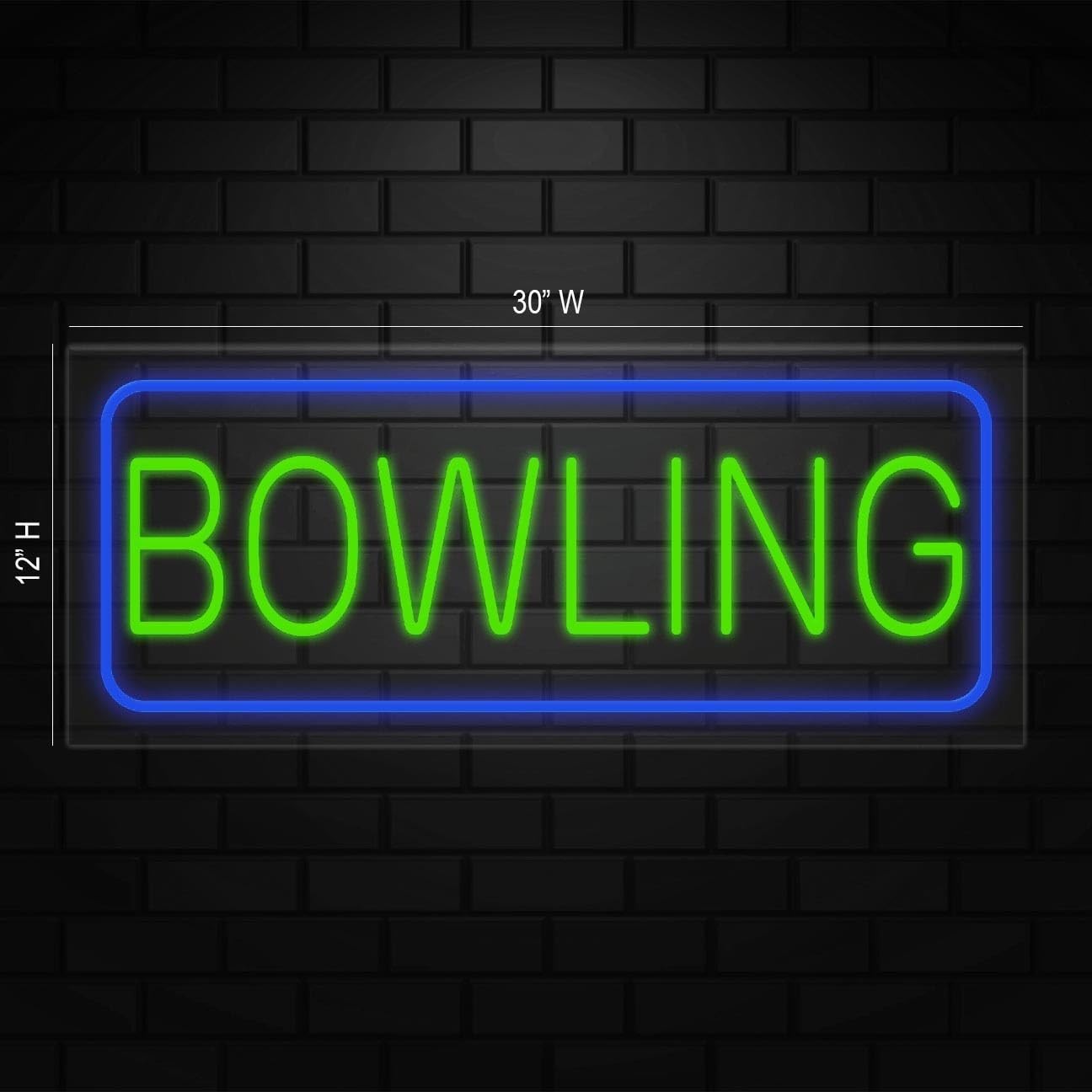 Bowling Neon Sign for Retail Displays | LED Flex Neon | 30″W x 12″H x 1″D