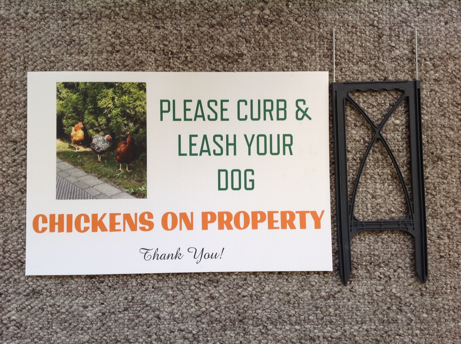 Yard Sign for Chicken Farmers 18×24 Weatherproof Corrugated Plastic