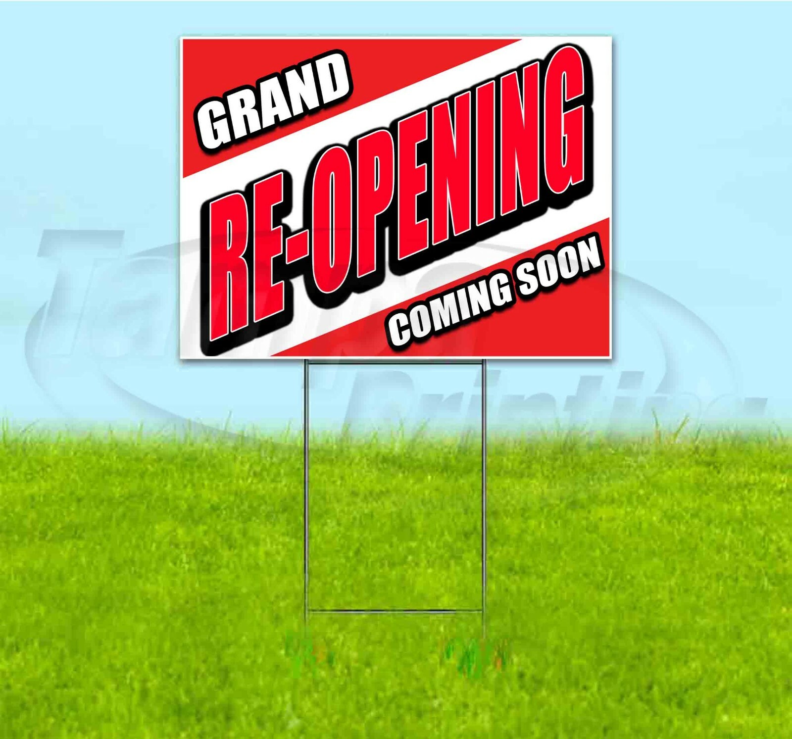 GRAND RE-OPENING 18×24 Yard Sign WITH STAKE Corrugated Bandit USA BUSINESS
