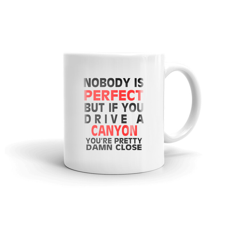 Nobody’s Perfect Except CANYON Driver Coffee Tea Ceramic Mug Office Work Cup