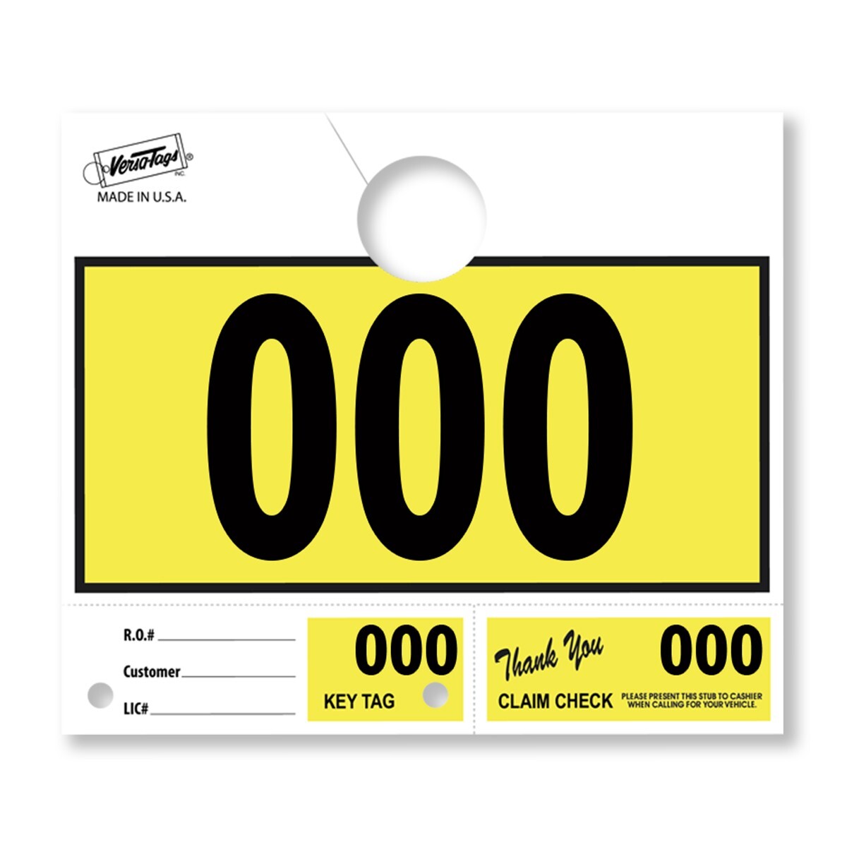 1000 Car Dealer Service Hang Tags Mechanic Repair Shop 3 Piece System – Yellow
