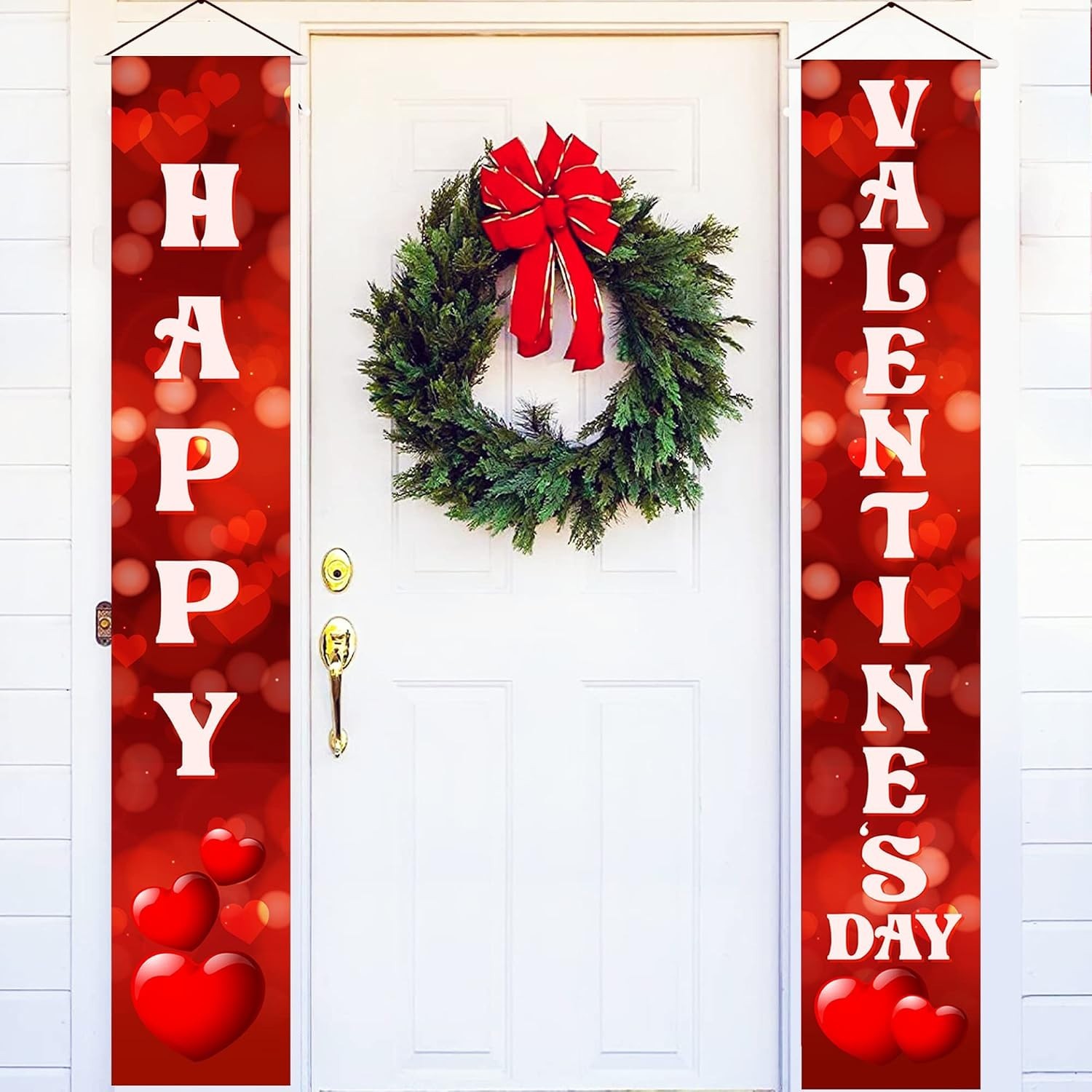 Valentines Day Door Banner 72×12 Inch Red Heart Theme Indoor Outdoor Decoration