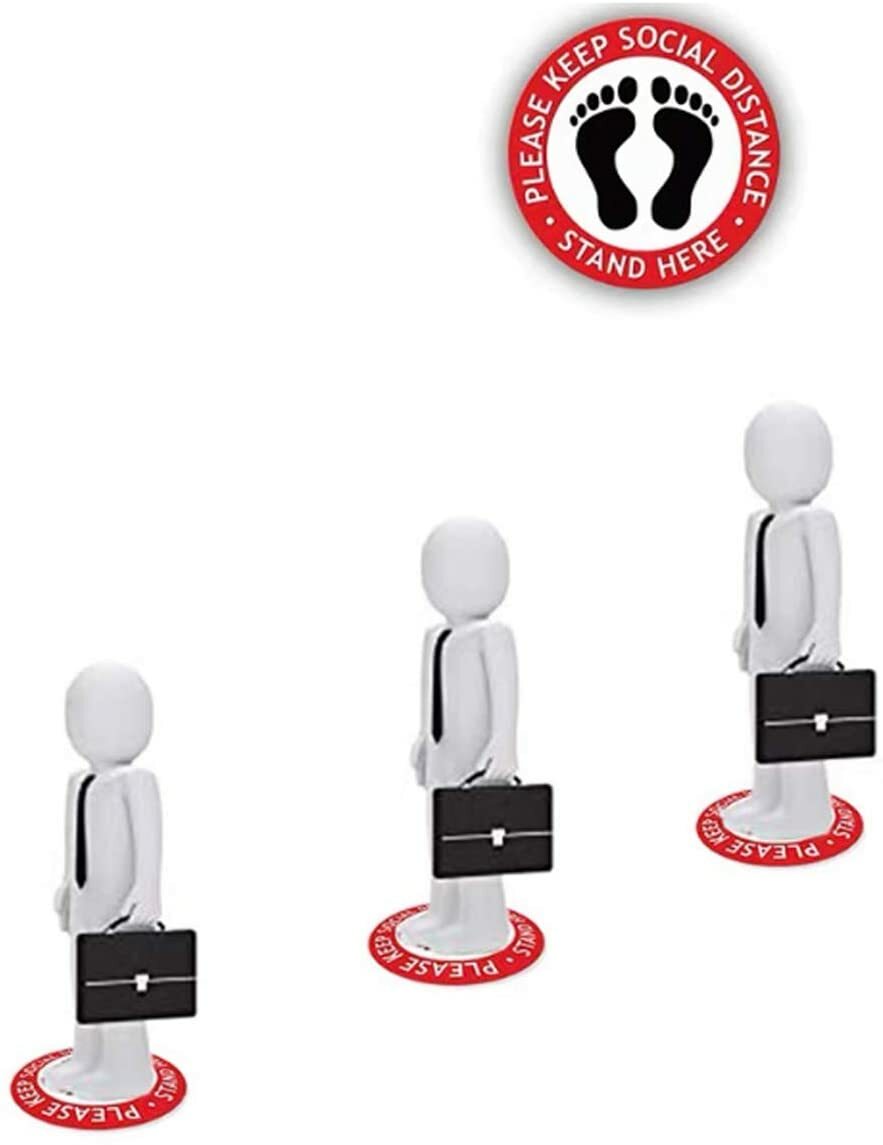 10 Pcs 12” Please Keep Social Distance Stand Here Floor Graphic Sticker Decal