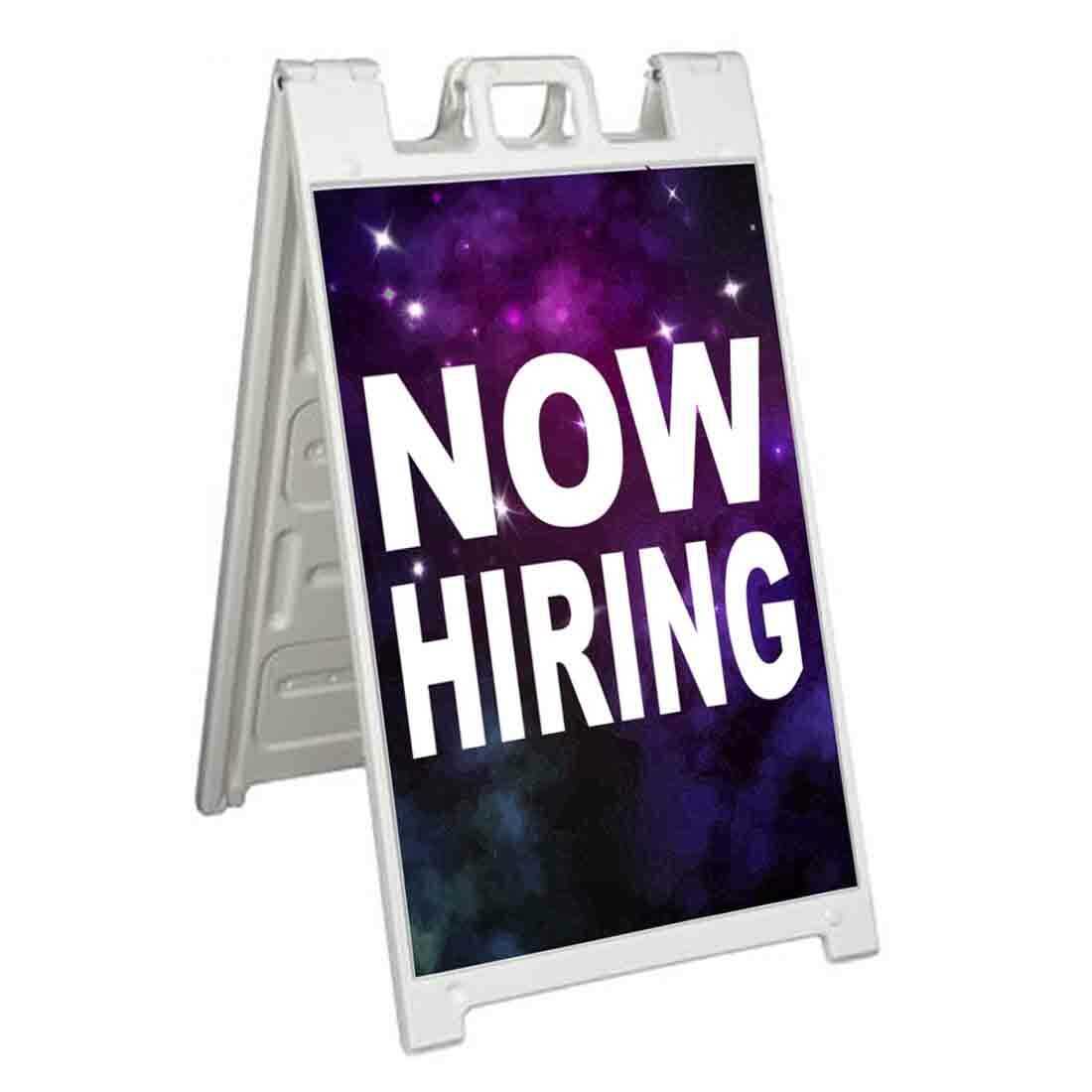 NOW HIRING Signicade 24×36 Aframe Sidewalk Sign Banner Decal JOBS EMPLOYMENT